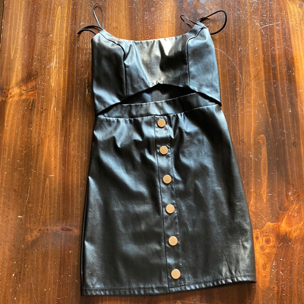 Black leather Dress size small
